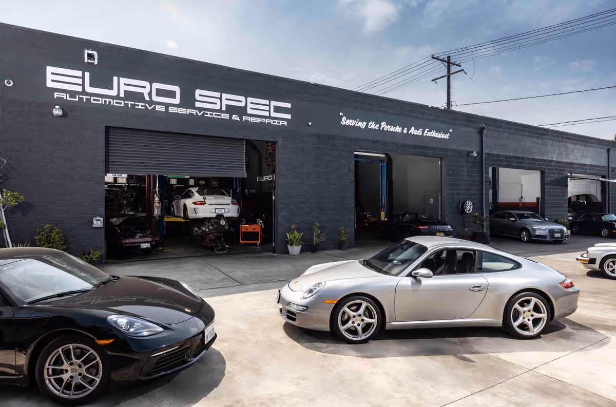 Euro Spec Motoring exterior with service bays on West Pico Boulevard